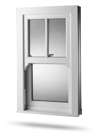Abbey Windows Leicester upvc white pvc-u Vertical Sliding Sash windows with Georgian Bars